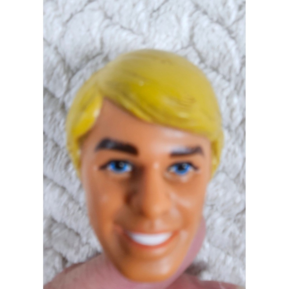 Vintage Mattel Ken Doll Head Blonde Molded Hair Blue Eyes Replacement Part 1906